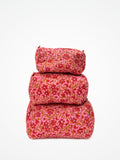 Beauty Case In Cotone Stampato Rosa, Printed Cotton Pink Beauty Case 