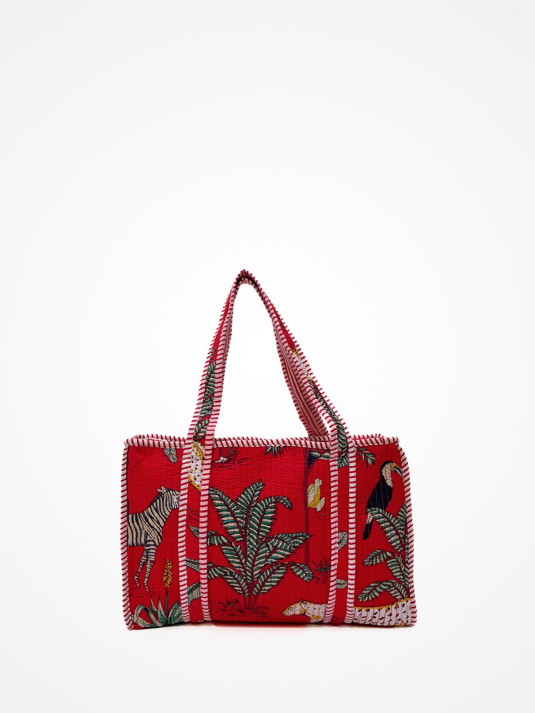 Borsa Tote Stampata Cotone Rosso, Printed Cotton Tote Bag Red