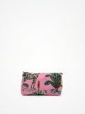 Beauty Case In Cotone Stampa Giungla Tigri Rosa, Tiger Print Cotton Pink Beauty Case 