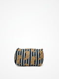 Beauty Case Trapuntato Grigio E Nero  Stampa Ghepardi, Quilted Grey And Black Beauty Case with Cheetah Print