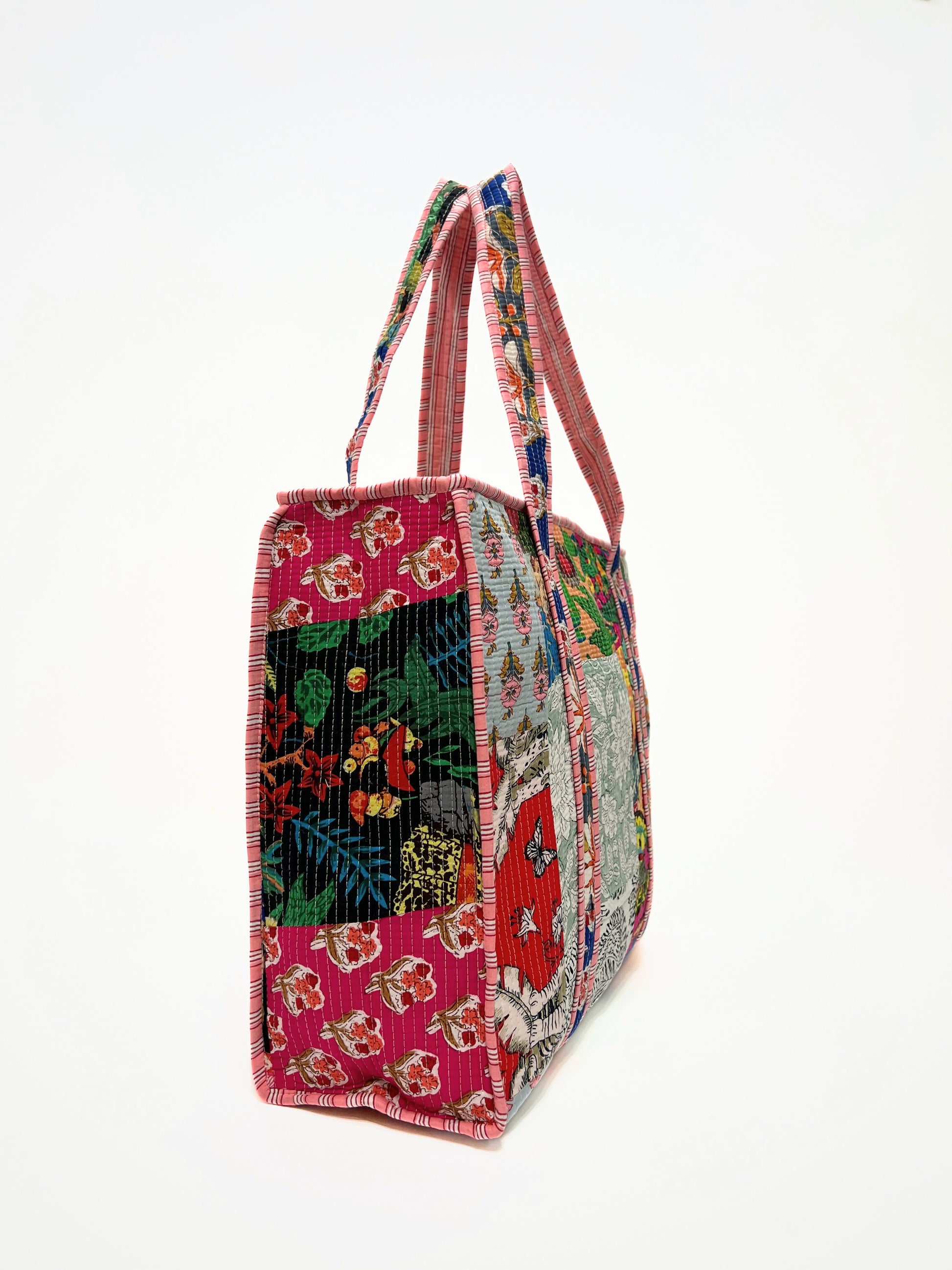 Borsa Tote Patchwork Cotone, Patchwork Cotton Tote Bag