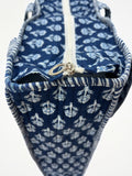 Borsa Tote Stampata Cotone Blu, Printed Cotton Tote Bag  Blue