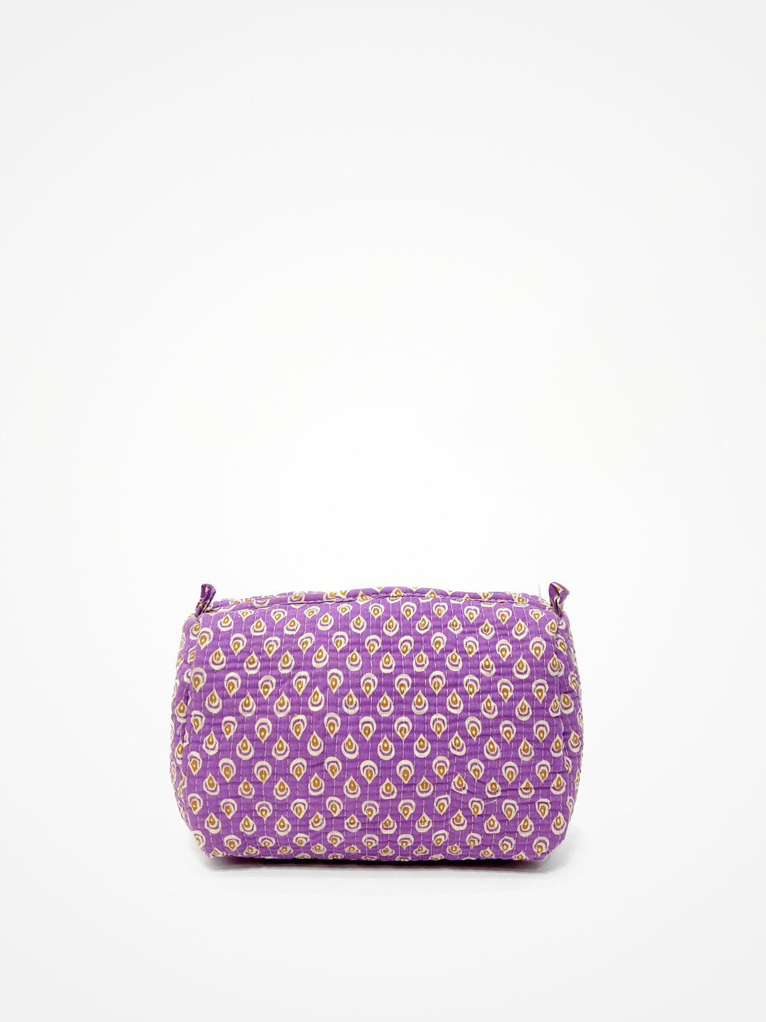 Beauty Case In Cotone Stampato Lilla, Printed Cotton Lilac Beauty Case 