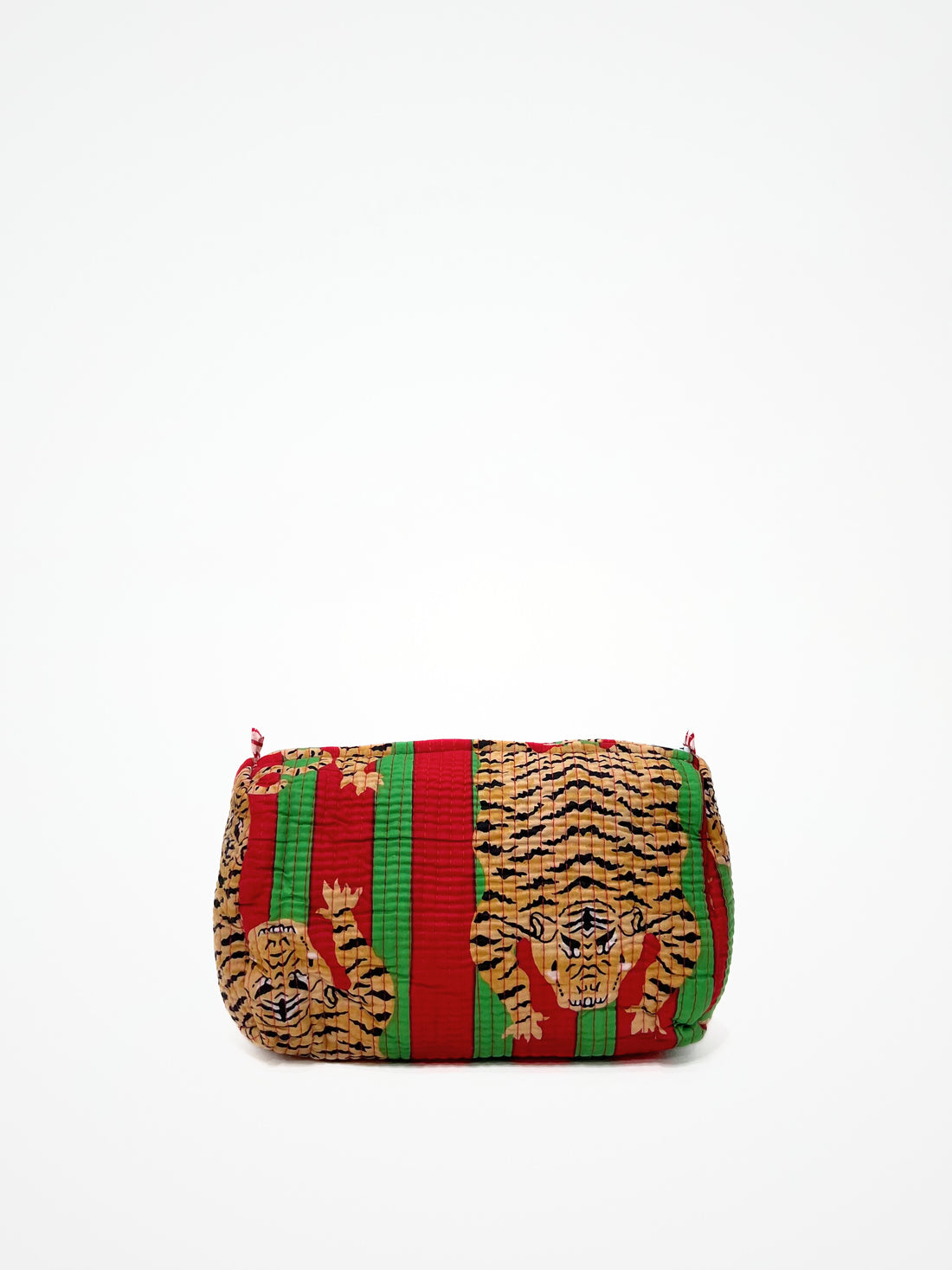 Beauty Case Tigri Rosso Verde, Cotton Beauty Case Tigers Red Green