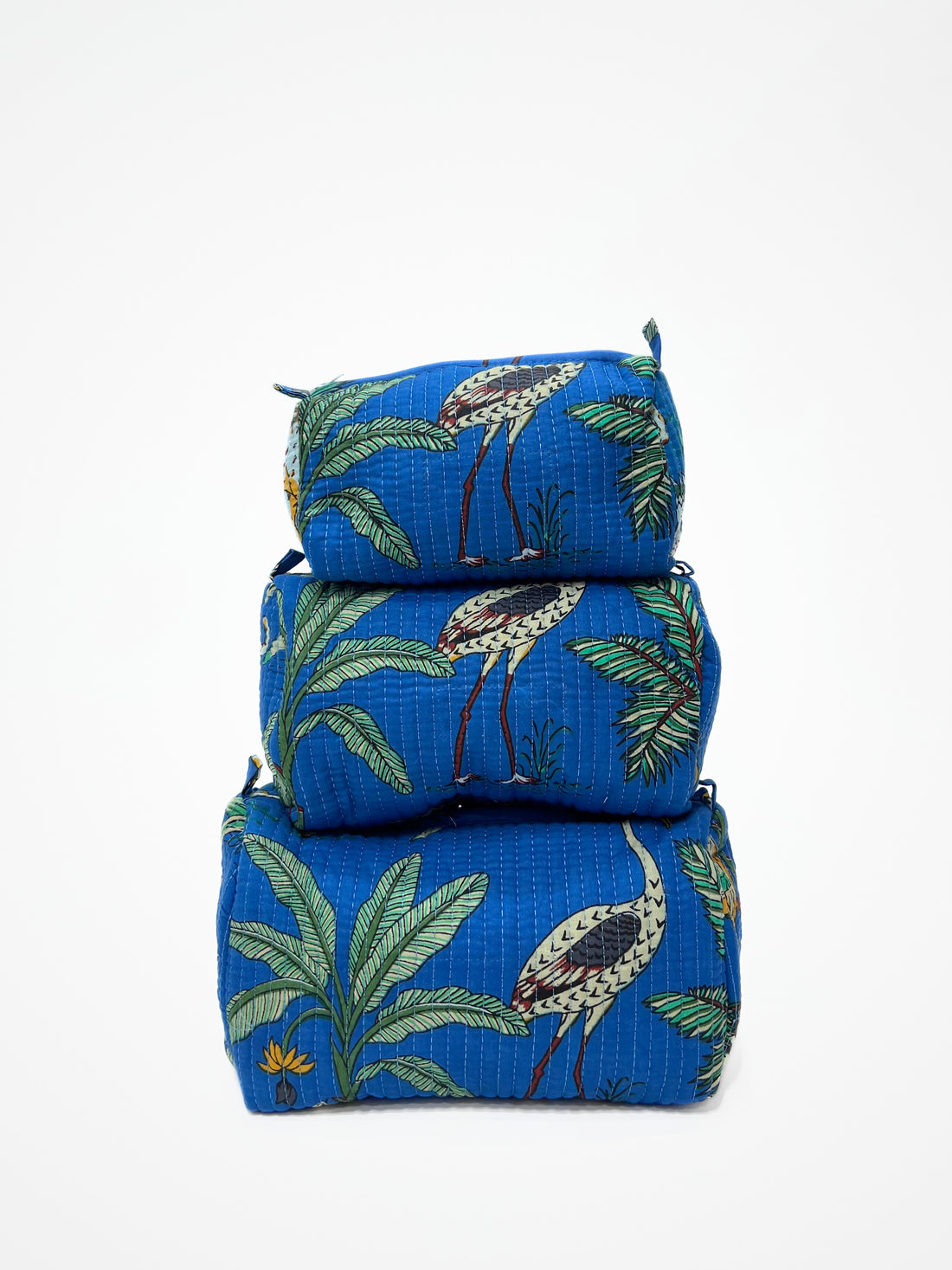 Beauty Case In Cotone Stampa Giungla Bluette, Tiger Print Cotton Bluette Beauty Case 
