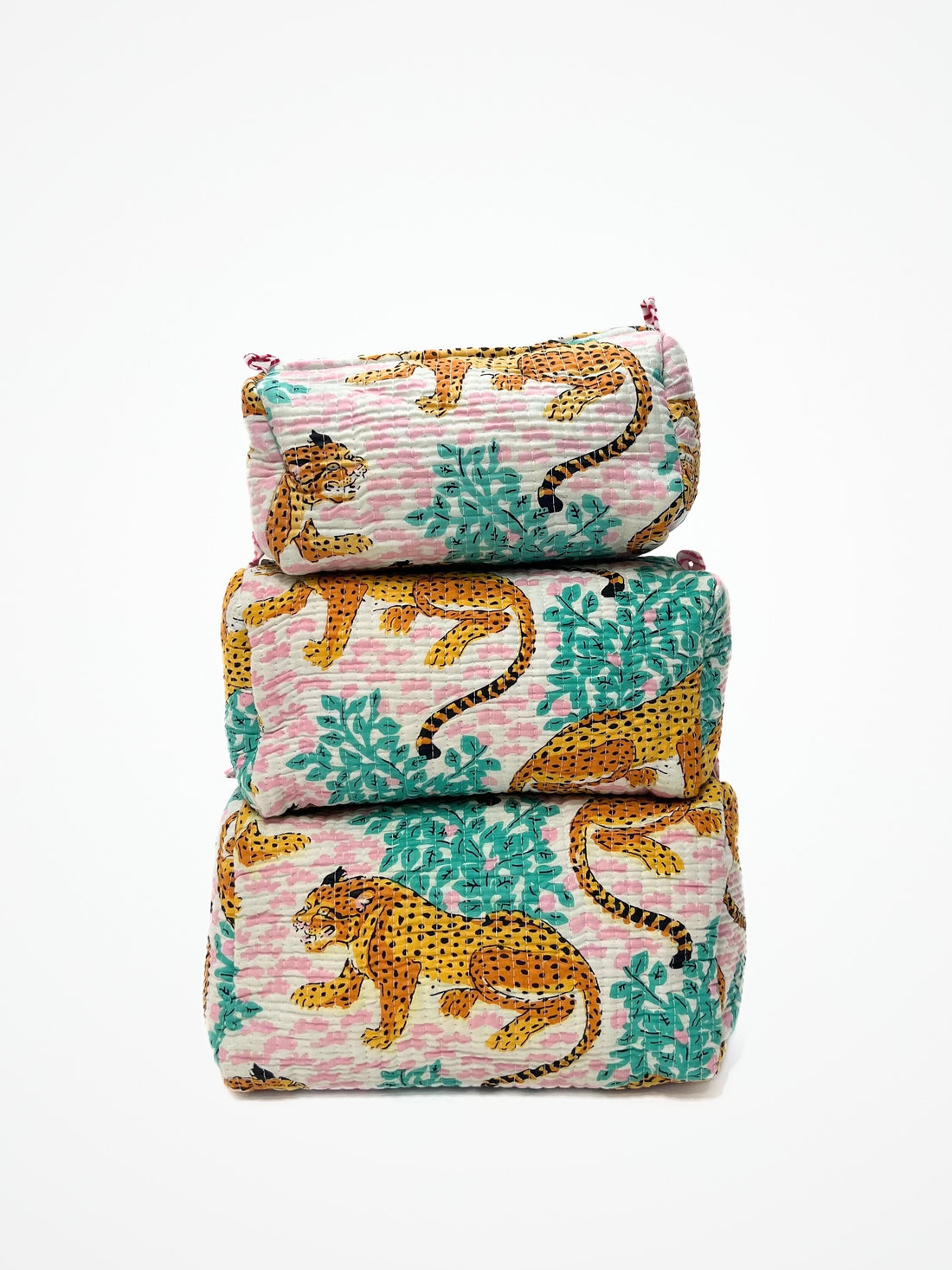 Beauty Case In Cotone Stampato Bianco,  Printed Cotton White Beauty Case 