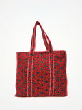 Borsa Tote Stampata Cotone Rosso, Printed Cotton Tote Bag Red