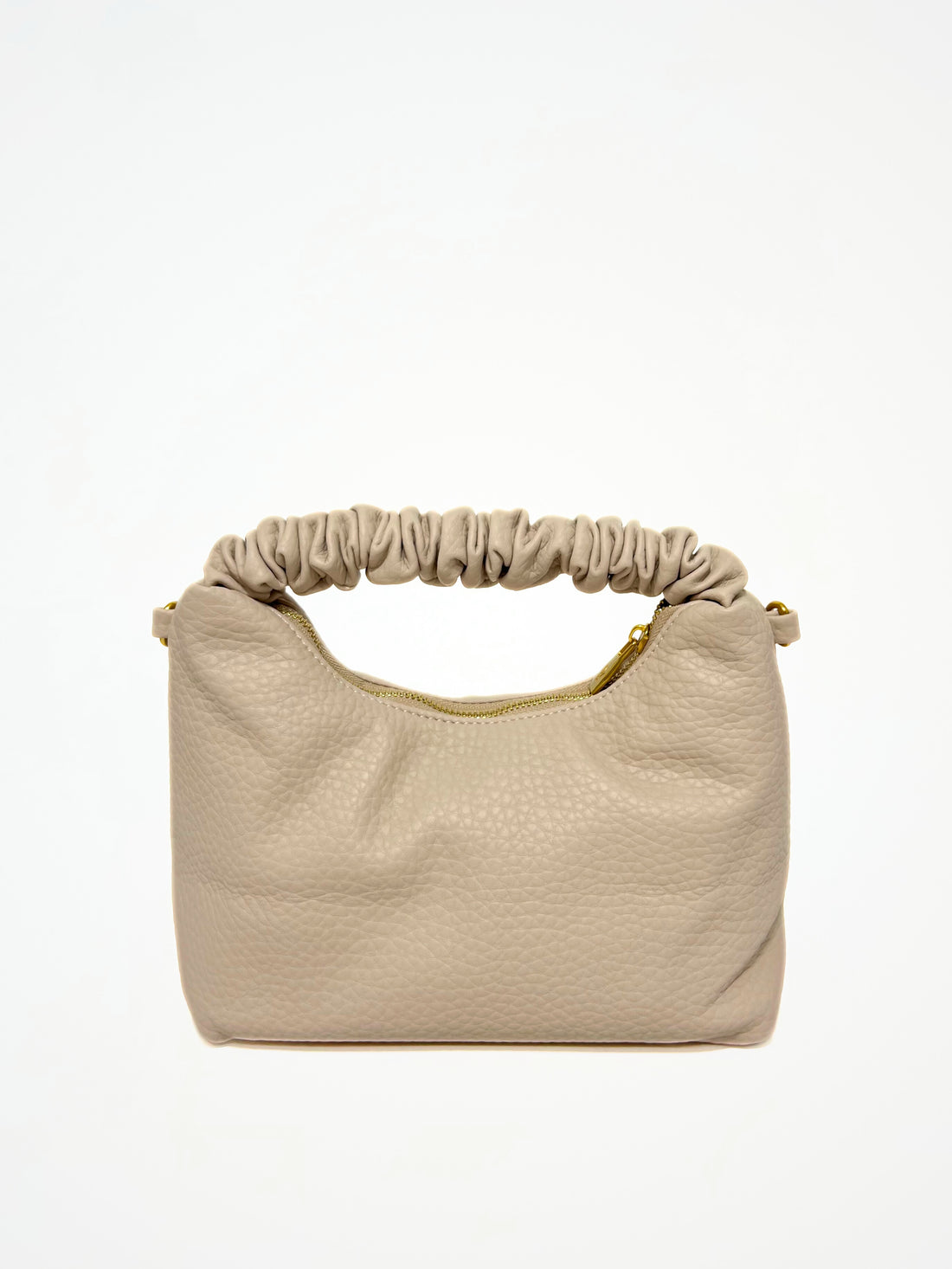 Borsa Con Manico Arricciato Avorio Scuro, Ruched Handle Bag Off-white