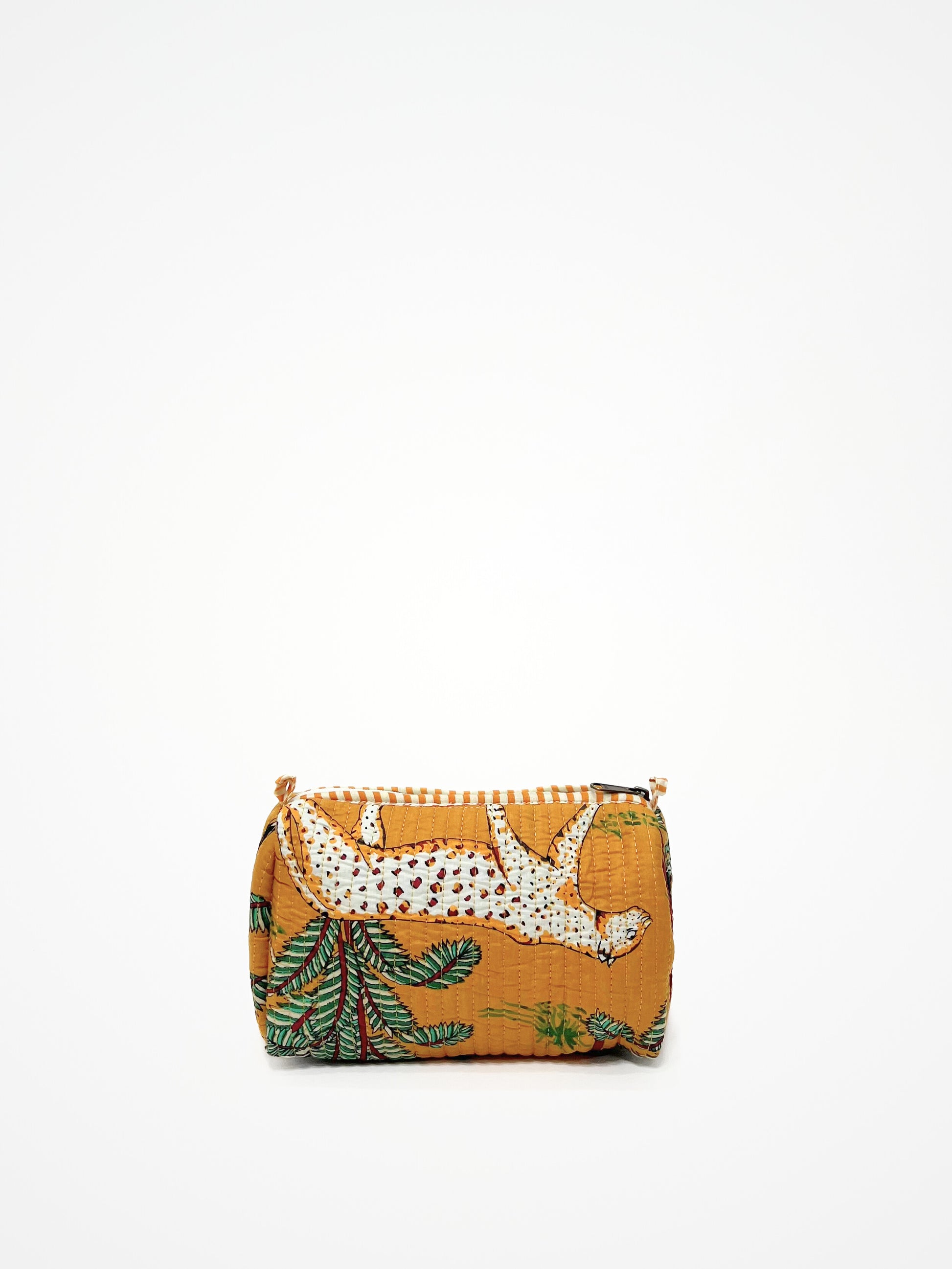 eauty Case Cotone Giallo Tigri, Yellow Cotton Beauty Case Tiger Print