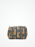 Beauty Case Trapuntato Grigio E Nero  Stampa Ghepardi, Quilted Grey And Black Beauty Case with Cheetah Print