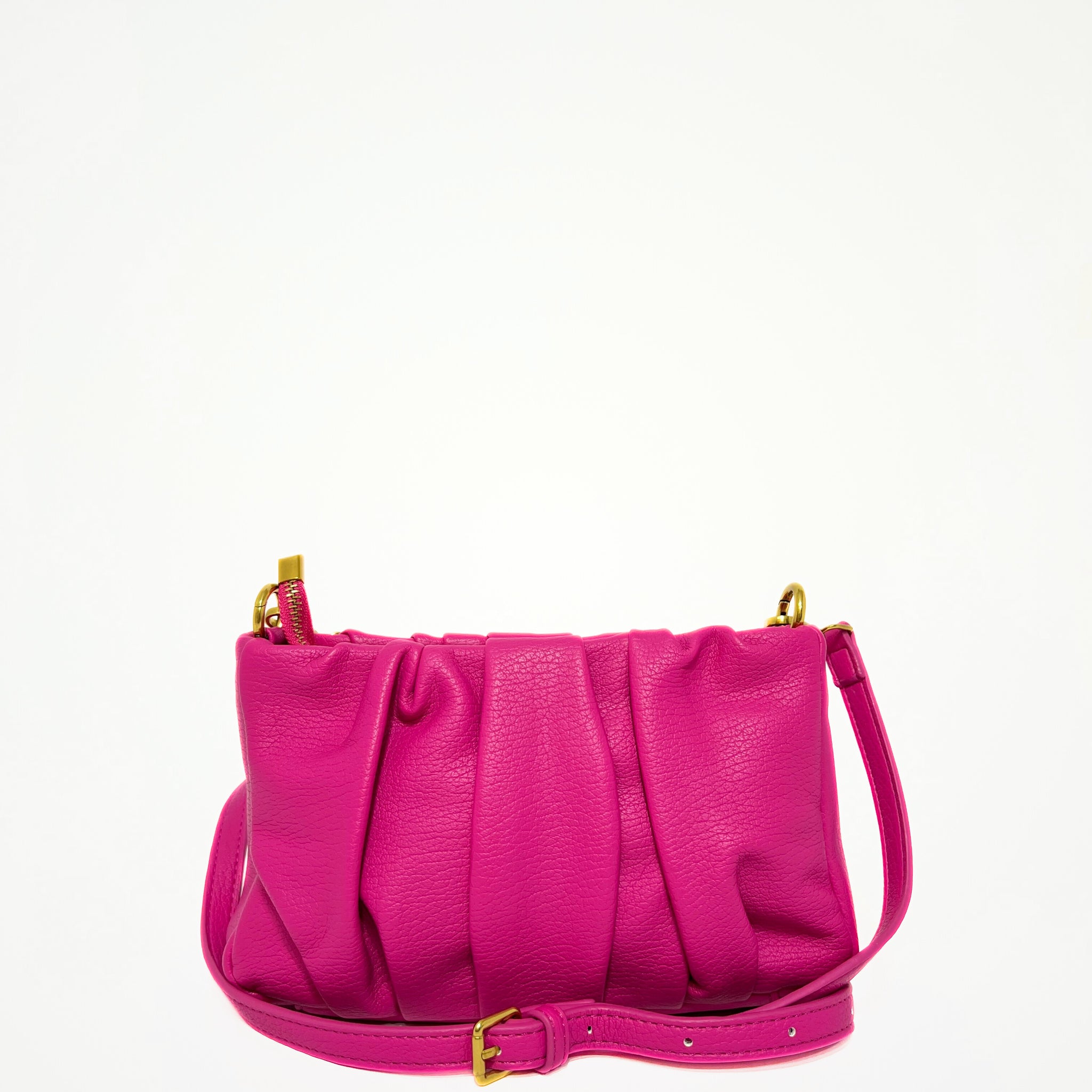 Borsa arricciata, fuchsia