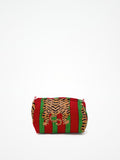 Beauty Case Tigri Rosso Verde, Cotton Beauty Case Tigers Red Green