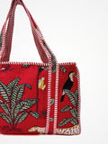 Borsa Tote Stampata Cotone Rosso, Printed Cotton Tote Bag Red