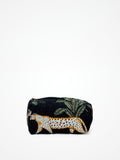 Beauty Case In Cotone Stampa Giungla Nero, Tiger Print Cotton Black Beauty Case 