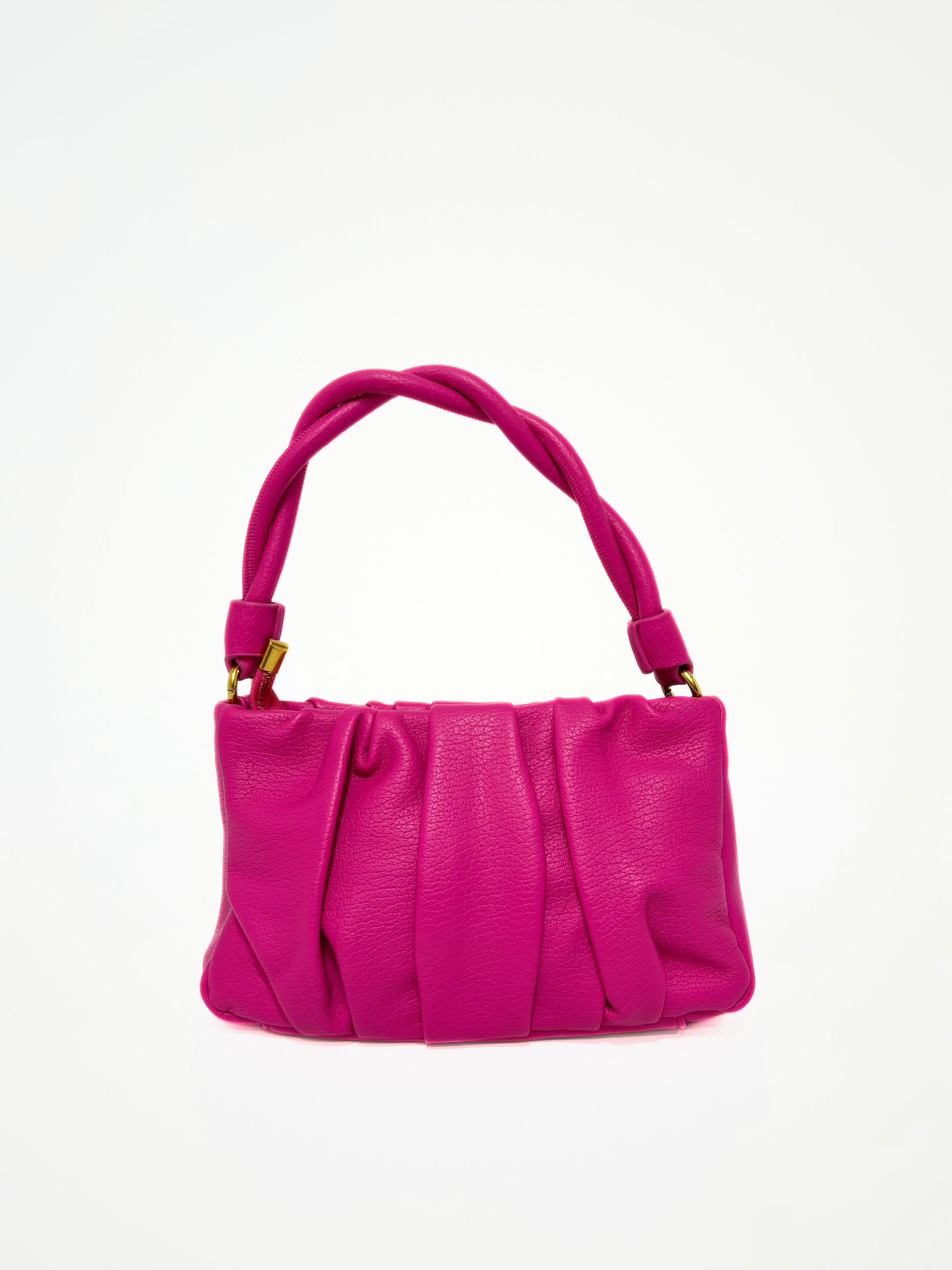 Borsa arricciata, fuchsia